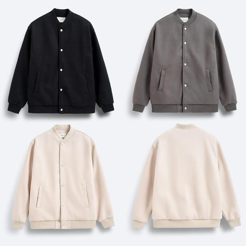  Áo Khoác Bomber Nam Lót Lông 3 Màu 3.8205 Áo Khoác Cho Nam Menswear Dài Tay 