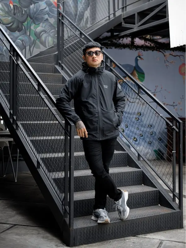 MEZOTIK - JAKET PARASUT WINDBREAKERS WATERPROFF XXX SALVIO HEXIA HITAM 5