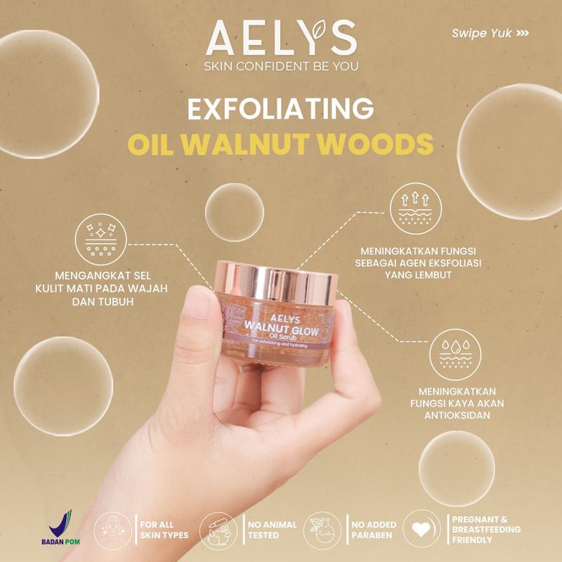 AELYS Walnut Glow Oil Scrub For Exfoliating & Hydrating  Facial Perontok 2