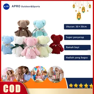 [Diskon Ramadan]  Handuk Wajah Bear Handuk Lap Muka / Handuk Sport Polos Handuk Souvenir 30×30cm Handuk Wajah Dan Tangan / Boneka Souvenir Pernikahan Aesthetic Souvernir Pernikahan Unik Woven Yarn Dyed Fabric Handuk Mandi Towels Kain Hadiah