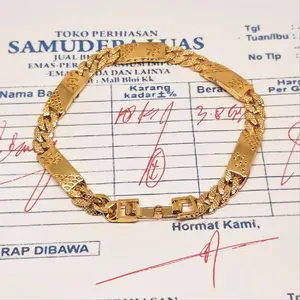 GELANG WANITA EMAS MUDA 375gr PLAT PADI TERBARU free surat dari toko Bracelets