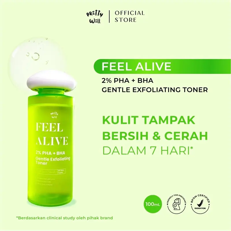 Prettywell Feel Alive 2% PHA + BHA Gentle Exfoliating Toner 100ml 3