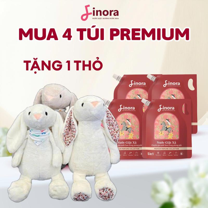 Mở Bán Giới Hạn - Phiên Bản Premium - Combo 2 Túi Tặng Thỏ Jerrycat Khổng Lồ - Nước Giặt Finora Hương Nước Hoa Cao Cấp Hương Thơm Baccarat