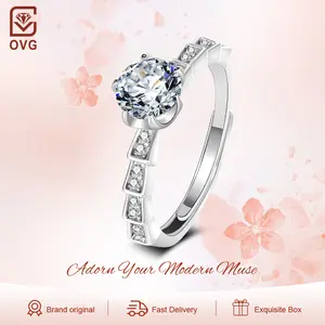 【999 Comment "MAU" 5 kali 】OVG Cincin Wanita  Berlian Korea Fashion Perhiasan Free Size Dilapisi Platinum Anti Luntur Rings OGR028-Silver