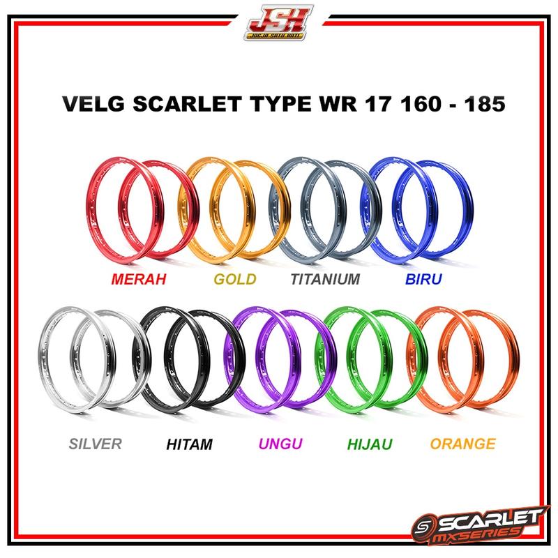 Velg Velek Lingkaran Set Scarlet Racing Type WR Ring 17 140 160 185 215 Universal 2