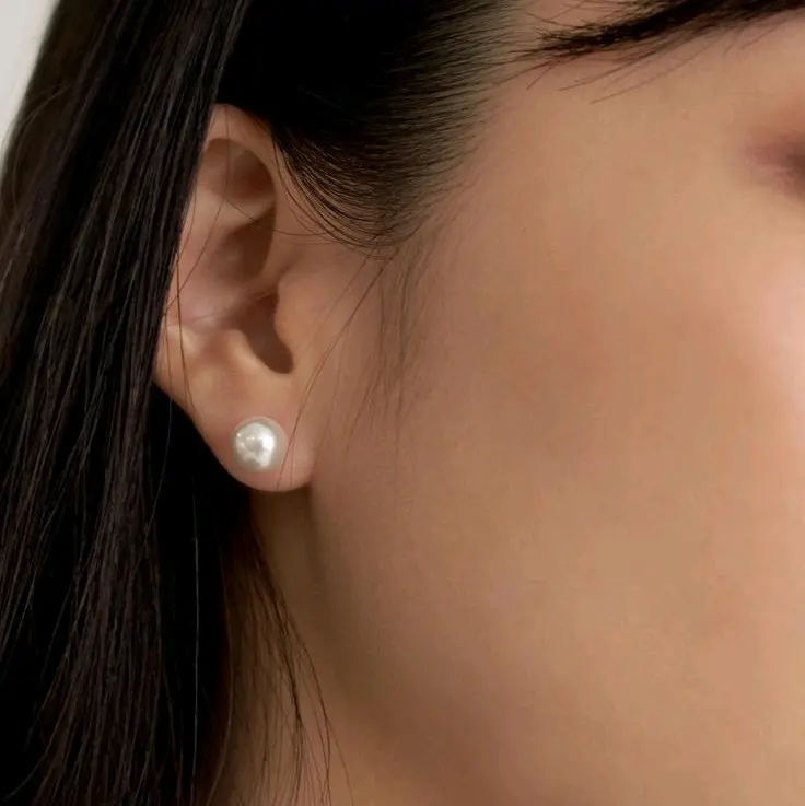 ANTING TUSUK 1 MATA MUTIARA AIR TAWAR ASLI (Uk : L / M / S) (War : Peach / White)