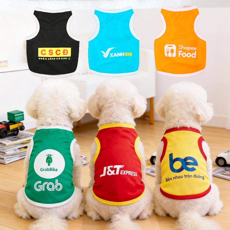 Áo thun lưới cho thú cưng phong cách shipper giao hàng 6 mẫu siêu hài hước Mát mẻ thoáng khí Phù hợp cho chó mèo Poodle, Bichon