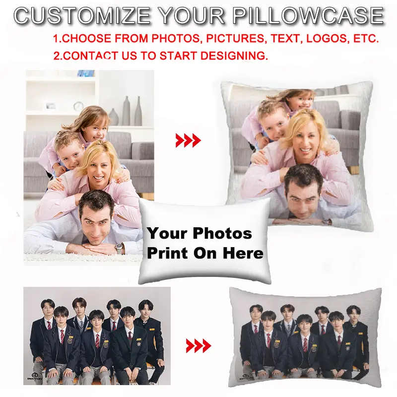 DIY Pillowcase Custom Throw Pillow Cover  Images Double-sided Printing  Pillow case Sofa Cushion Cover, Square & Rectangular Pillowcases