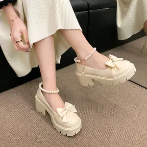 NR Shoes Sepatu Docmart Wanita Fashion Korea Casual Mary Jane Mutiara MR
