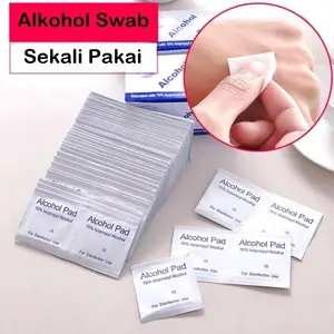 isi 100pcs/box Alkohol Pads/tissu alkohol/alkohol pads nails/kapas alkohol anti septic sekali pakai Kuku Polish Removal Remover Cat
