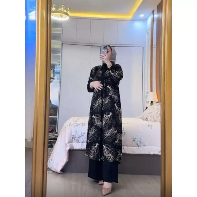 Setelan tunik wanita rayon terbaru // Kia One Set Tunik  Celana Airflow 7
