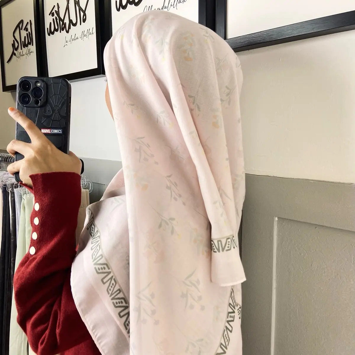 SHEDEIJI, Tudung Bawal Square Hijab, Premium Cotton Voile, Bidang 45, Fleur Collection Wanita