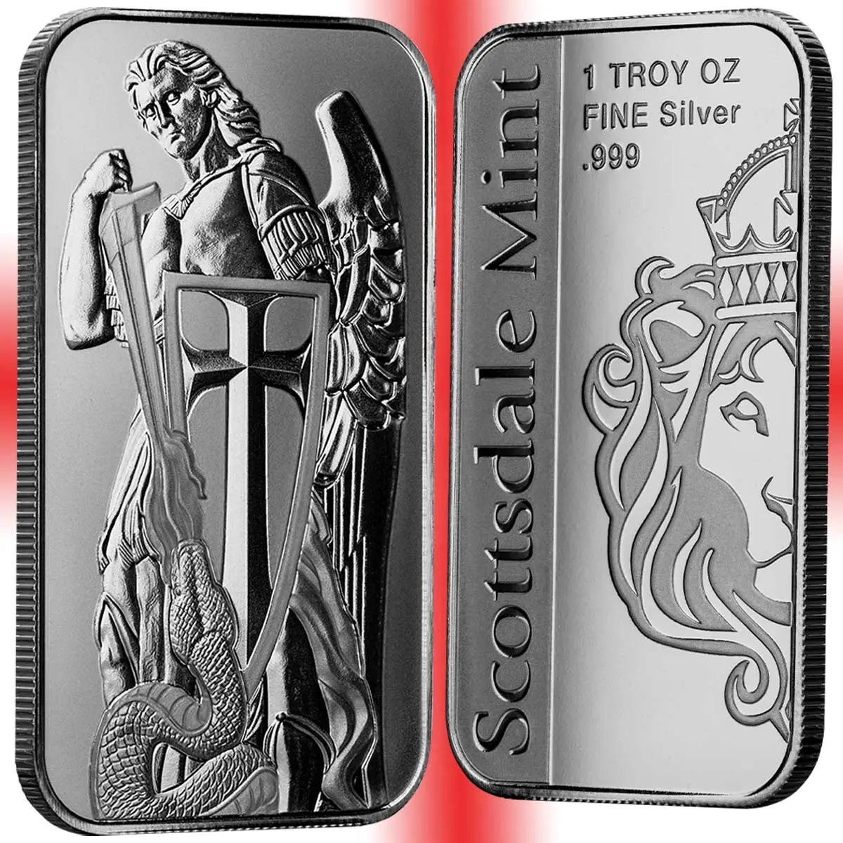 Scottsdale Mint - Archangle Michael - Fine Silver 1 oz - Perak murni seri koleksi dari Scottsdale Mint