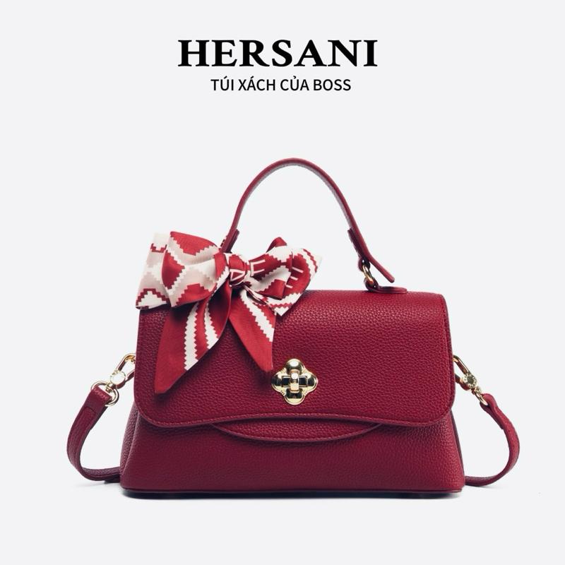  Túi xách nữ HERSANI da thật cao cấp thanh lịch tôn khí chất hiện đại phù hợp đi làm công sở dự tiệc dạo phố HS2525 