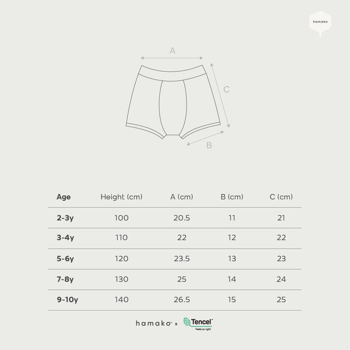 HAMAKO Kids Boxer 3 Pack / Celana Pendek Anak Tencel - VanillaMistLace, 5years