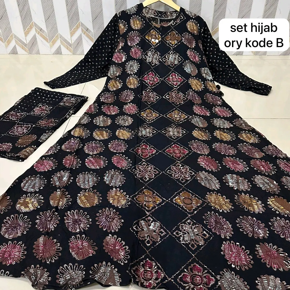 gamis storjoan set hijab.bahan twil ori