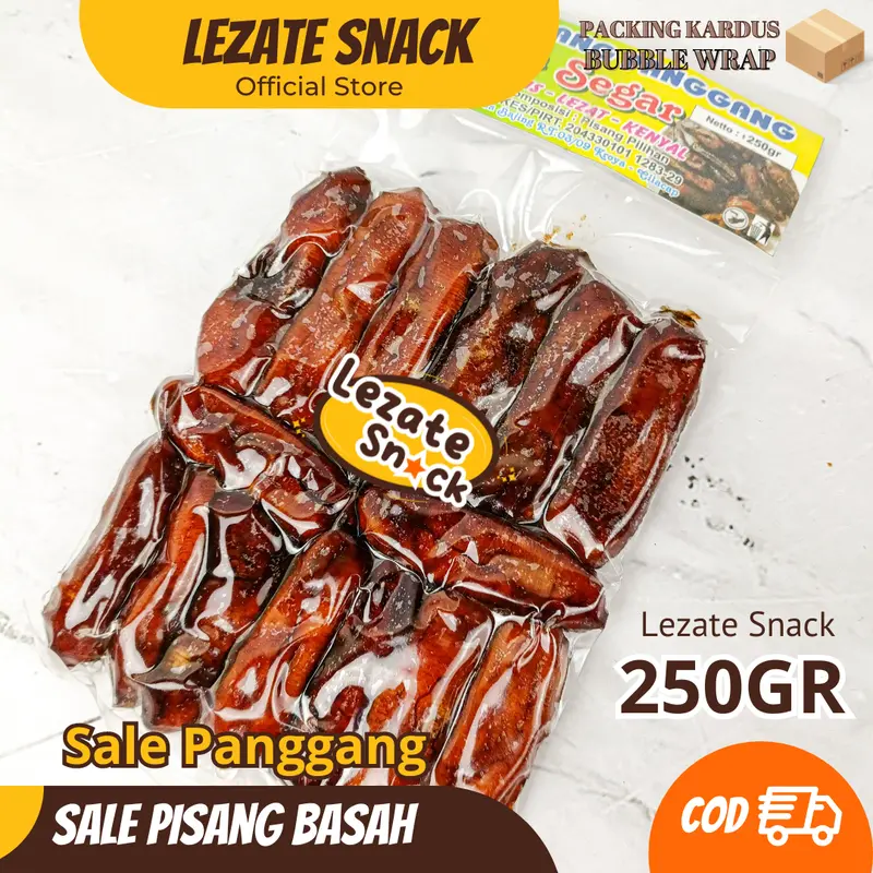 Sale Pisang Basah Manis 250gr Legit Murah /Sale Pisang Panggang Oven Manis Khas Lampung Tipis Keripik Pisang Jari 4