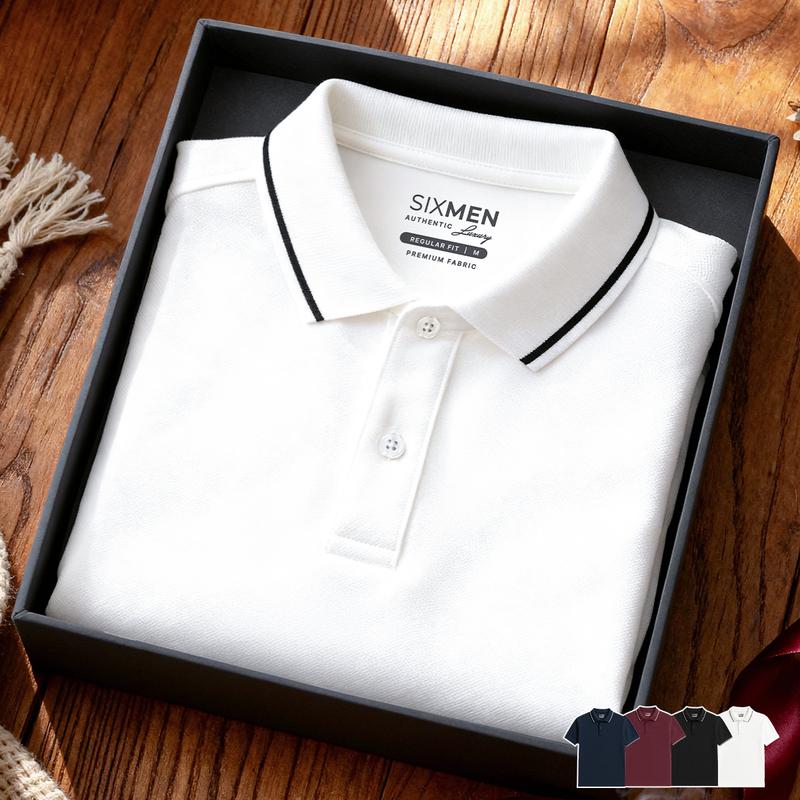 Áo Polo nam trơn Basic viền cổ bẻ SIXMEN BASIC vải Feelmax Poly trẻ trung, thanh lịch, sang trọn Menswear Kem