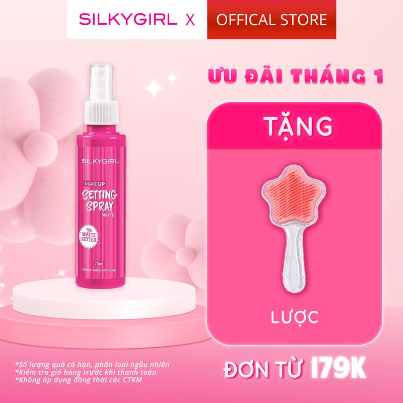 Xịt Giữ Lớp Trang Điểm Lâu Trôi Silkygirl Makeup Setting Spray - Matte 70ml - Xịt khoá nền