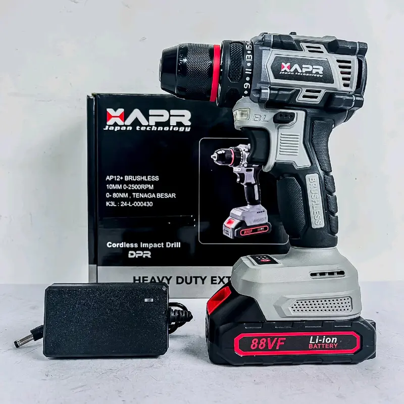 (COD) APR AP12+ BOR BATERAI 10MM KEPALA BESI 88VF 1 BATERAI 3