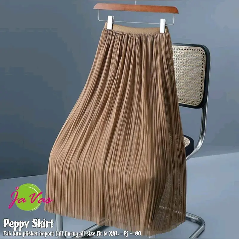 Peppy skirt. Rok panjang bahan tutu plisket import full furing. Rok best quality. design simpel modist. Bawahan Casual Wanita. rok plisket panjang Motif Maxi Cewek Kerja Merah 2