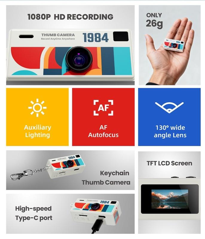 READY! G6 Thumb Camera Mini Keychain Retro Camera Foto 12MP, Video 1080 HD, Rekam Audio READY! G6 Thumb Camera Mini Keychain Retro Camera Foto 12MP, Video 1080 HD, Rekam Audio