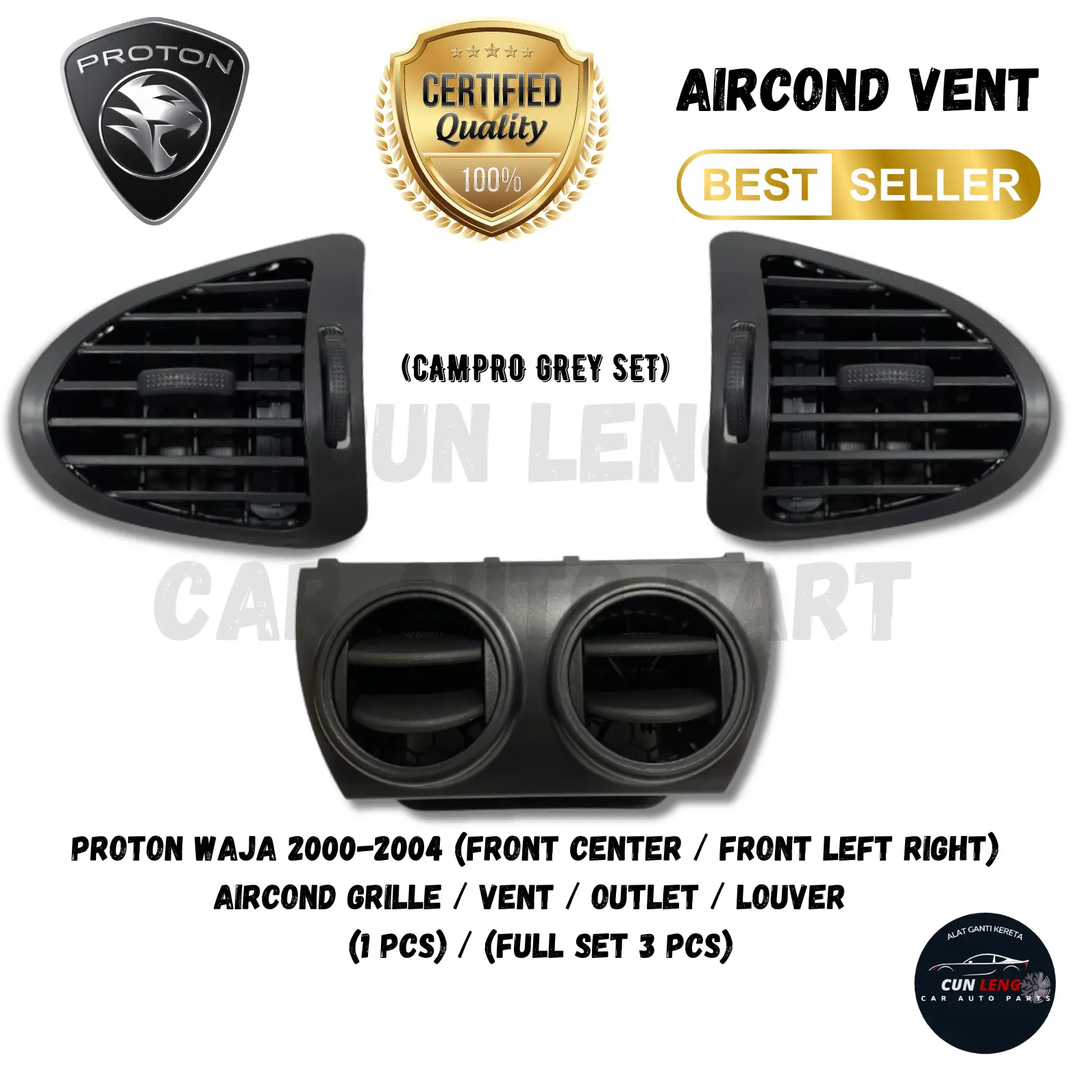 Proton Waja Campro / Waja MMC • Aircond Grille • Vent • Louver • Outlet (1Pcs / 3 Pcs Set) Automotive Car
