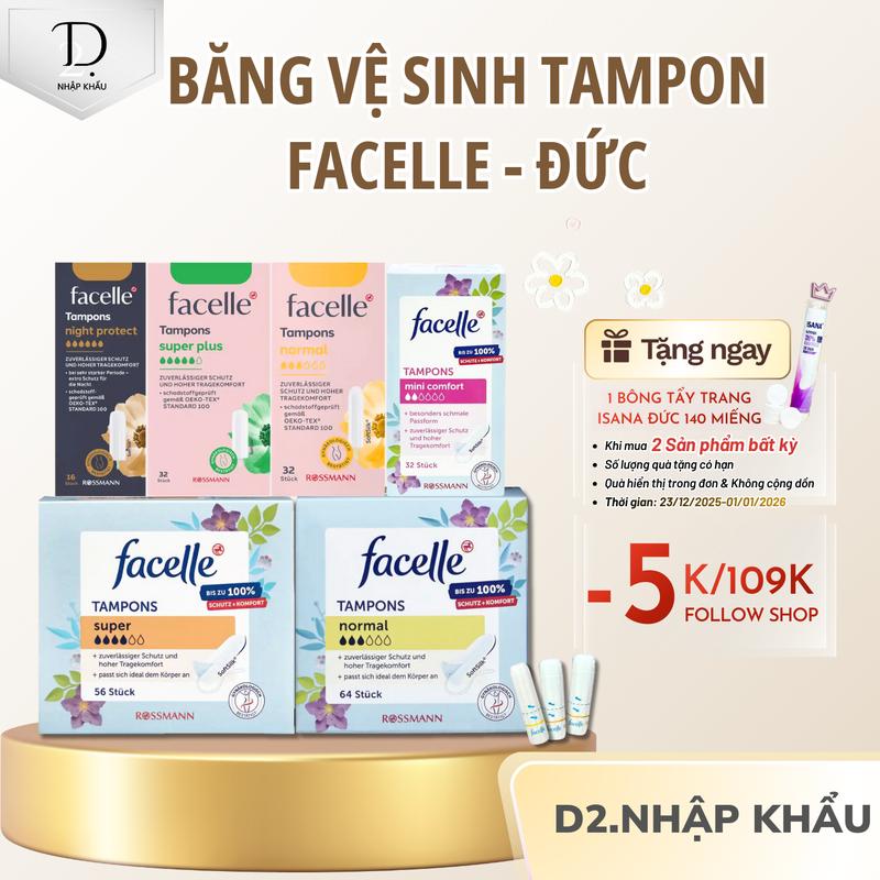  Băng Vệ Sinh Dạng Nút Tampon FACELLE Hàng Nhập Khẩu Đức  - D2 Tổng Kho Nhập Khẩu - Women Nữ 