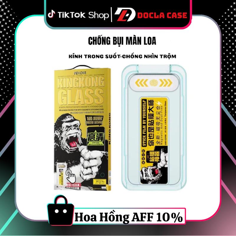 Kính Cường lực KinKong WEKOME Có Khung Tự Dán Trong Suốt Hoặc Chống Nhìn Trộm 2 Chiều Dành cho iP Phụ Kiện , Bảo Vệ Màn Loa Nano , Bảo Vệ Màn Hình Tránh Va Đập Và Trầy Xước