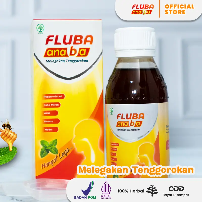 Fluba Anaba Madu Herbal Melegakan Tenggorokan 5 Botol Free Goodie Bag - 130ml Honey Syrup 1