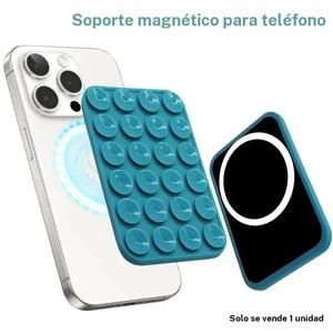 Soporte magnético 2 en 1 para teléfono, soporte de doble cara con ventosa, compatible con fundas magnéticas, soporte manos libres para iPhone y Android