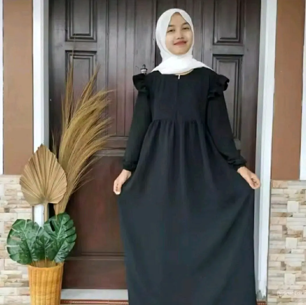 GAMIS ANAK PEREMPUAN REMAJA TANGGUNG RESLETING DEPAN MODERN&ELEGAN BAHAN CRINKLE UNTUK USIA 4-15 THN