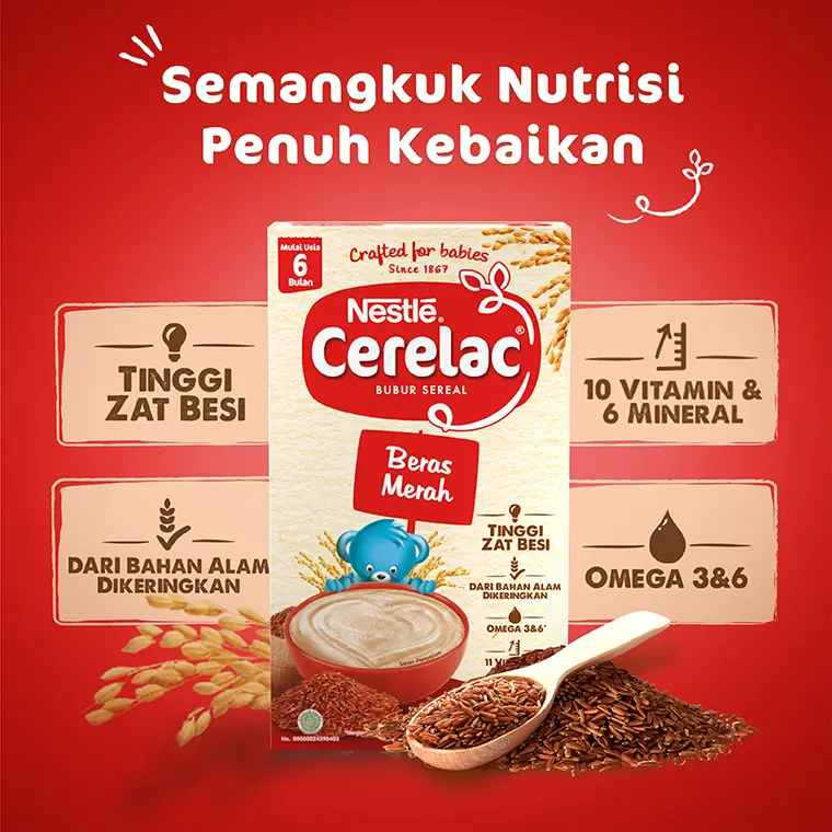 Nestlé CERELAC Bubur Bayi Rasa Beras Merah Box 120g x5 pcs 1