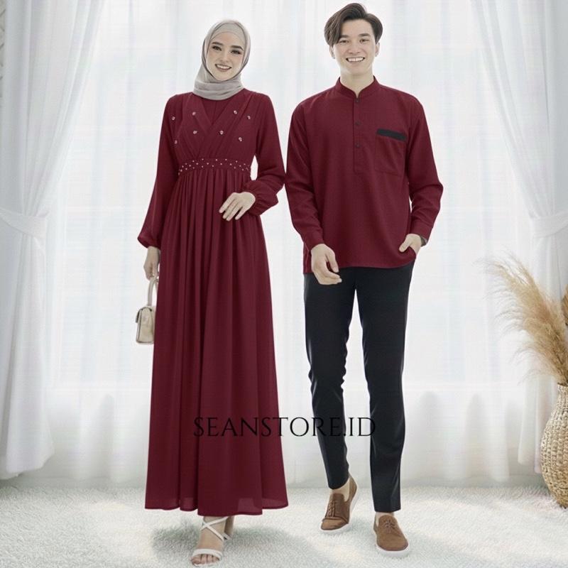 NEW - BAJU PASANGAN KOKO LENGAN PANJANG / SET COUPLE VIRAL 2 UKURAN / CP SUAMI ISTRI GAMIS LEBARAN SIMPLE MUSLIM FASHION