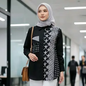SAIARA HANANI HITAM KEMEJA BATIK KOMBINASI KATUN TOYOBO