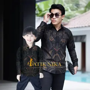 TERBARU Batik Sultan Kemeja batik ayah dan Kemeja Batik anak cowok Batik Hitam Kemeja batik kid's