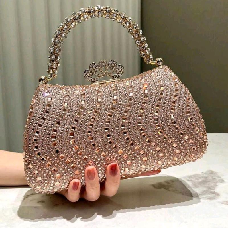 QC LOẠI 1 CÓ SẴN HCM Cốp Đi Tiệc Size 21cm Quai Kiềng Nạm Sóng Đá Túi Xách Nữ Đeo Chéo Women Bag Clutch Cầm Tay Kèm Dây Xích