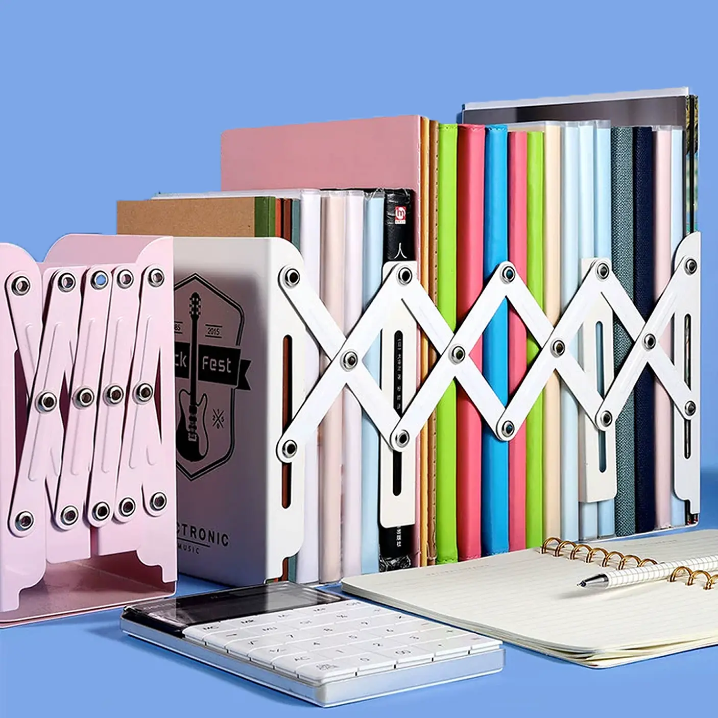 Adjustable Expandable Bookend Book Holder Stand Book Shelf Book Rack Stationary Office Student Gift Rak Buku