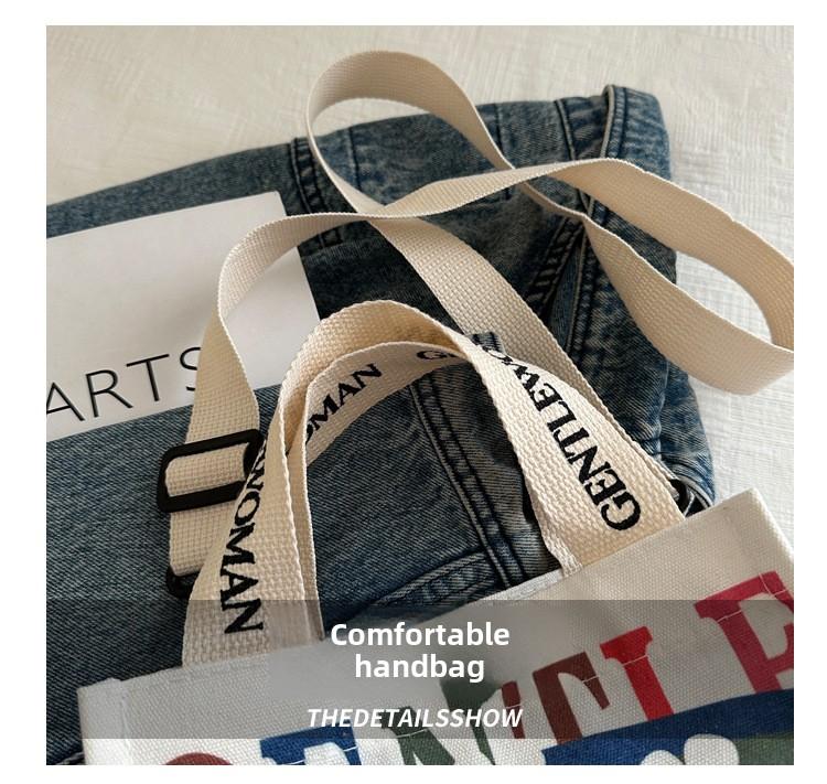 Product Introduction of Canvas bag 2024 new underarm support student class commuting bag versatile shoulder bag handbag 3