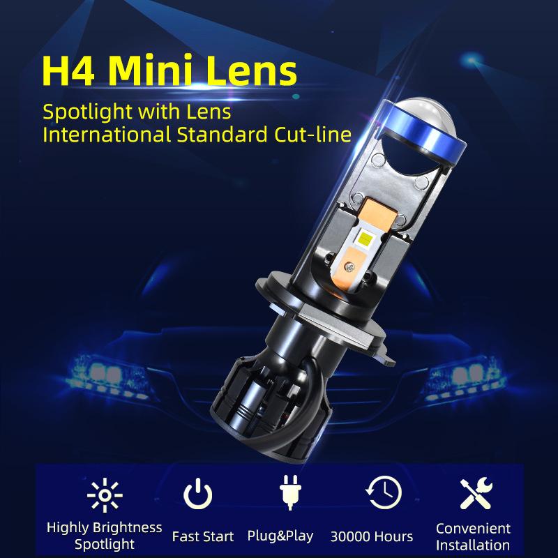 Product Introduction of H7 H4 Mini Projector Lens 35000LM 140W LED Lens Light Bulbs High Low Beam Fog Light 6000K White Car Head Lamp Headlight Bulbs 7