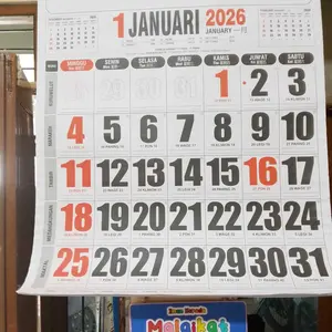 Kalender Dinding 2026 Ukuran Standar 32x50 Jumbo 50x65 Besar 42x60 Calendar Jawa 2026
