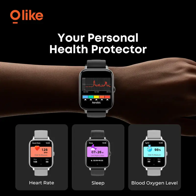 OLIKE Smartwatch Meta S1 Jam Tangan Pintar Pria dan Wanita Bluetooth Call Custom Wallpaper 100 Mode Olahraga Pemantauan Denyut Jantung 4