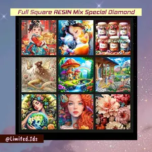 [PREMIUM] Ready LIMITED Diamond Painting FULL SQUARE RESIN mix SPECIAL Diamond Velvet Canvas - Flower, Animation, Animal, Religi, Etc