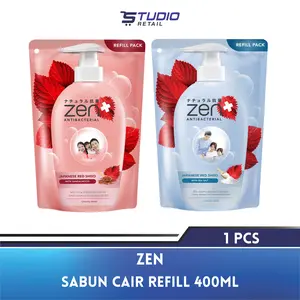 [ 1 Pcs 400ml ] Zen Sabun Mandi Cair Refill Body Wash Antibacterial Red Shiso Sandalwood Sea Salt