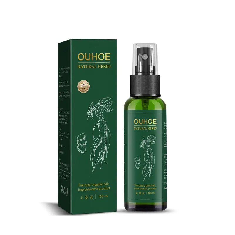 OUHOE Ginseng Hair Growth Liquid Ginseng Essence Moisturizes Hair, Prevents hair loss and Conditioner Hair Growth Spray Shampoo Ginger Haircare Lasting Sampo Vitamin 0