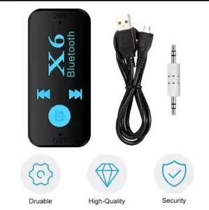 Receiver Bluetooth Wireless Audio Musix X6 / Bluetooth Receiver X6 + PACK + kabel