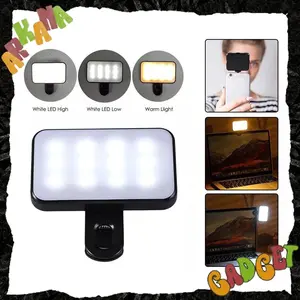 LED CUBE Light with Clip Lampu Mini Selfie Lighting Konten 3 Warna Portable LED Light untuk Selfie dan Fotografi Lampu Saku Kecantikan dengan Pengaturan Kecerahan Tiga Tingkat dan Cahaya Lembut Nyaman