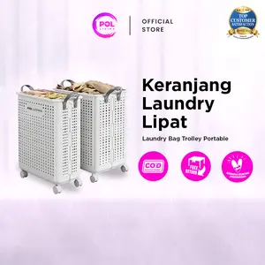 POL - Keranjang Laundry Lipat Portable Plastik