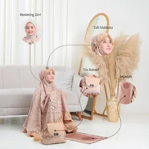 Mukena Anak Katun Tas Ransel + Sejadah 2in1 Resleting Premium Usia 2 - 15 Tahun