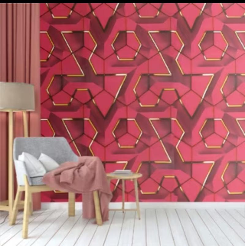 Product Introduction of Promo Harga Peket 5 Roll Wallpaper Sticker Dinding Geometris 3D Kristal Dekorasi Dinding Ruang Karaoke Kafe Ruang Live Studio Kertas Pvc 10